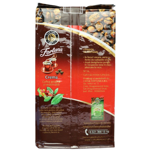 Pachet de cafea vidat - 250g- Fortuna Crema - imagine 2